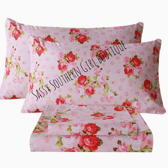 🆕⭐ Country pink rose Sheet set - Picture 3 of 15